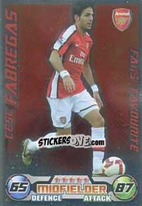 Sticker Cesc Fabregas - English Premier League 2008-2009. Match Attax Extra - Topps