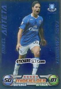 Sticker Mikel Arteta - English Premier League 2008-2009. Match Attax Extra n. 118 - Topps