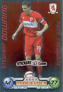 Sticker Stewart Downing - English Premier League 2008-2009. Match Attax Extra - Topps