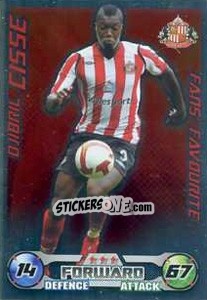 Sticker Djibril Cisse - English Premier League 2008-2009. Match Attax Extra n. 128 - Topps