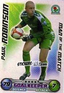 Sticker Paul Robinson - English Premier League 2008-2009. Match Attax Extra n. 135 - Topps