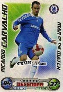 Sticker Ricardo Carvalho - English Premier League 2008-2009. Match Attax Extra n. 137 - Topps