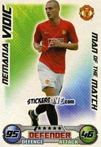 Sticker Nemanja Vidic - English Premier League 2008-2009. Match Attax Extra n. 143 - Topps