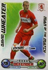 Sticker David Wheater - English Premier League 2008-2009. Match Attax Extra n. 144 - Topps