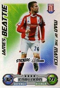 Sticker James Beattie - English Premier League 2008-2009. Match Attax Extra n. 147 - Topps