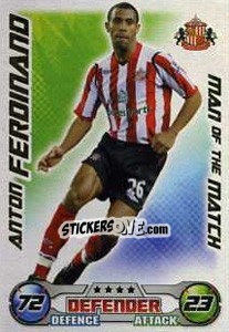 Sticker Anton Ferdinand - English Premier League 2008-2009. Match Attax Extra n. 148 - Topps