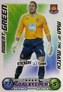 Sticker Robert Green - English Premier League 2008-2009. Match Attax Extra - Topps