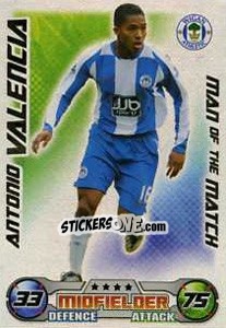 Sticker Antonio Valencia - English Premier League 2008-2009. Match Attax Extra n. 152 - Topps