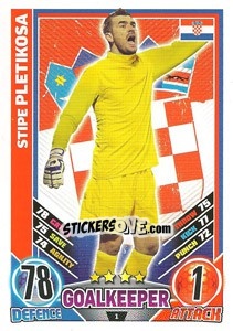 Sticker Stipe Pletikosa - England 2012. Match Attax n. 1 - Topps