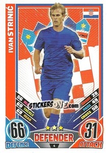 Sticker Ivan Strinic - England 2012. Match Attax n. 4 - Topps