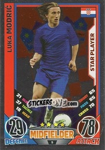 Sticker Luka Modric - England 2012. Match Attax n. 5 - Topps