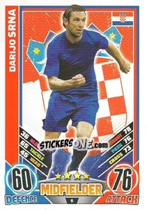 Sticker Darijo Srna - England 2012. Match Attax n. 6 - Topps