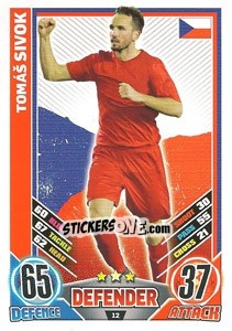 Sticker Tomáš Sivok - England 2012. Match Attax n. 12 - Topps