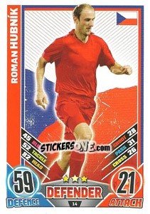 Sticker Roman Hubnik - England 2012. Match Attax n. 14 - Topps
