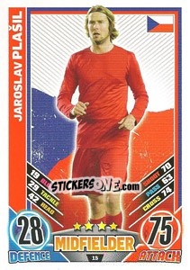 Sticker Jaroslav Plasil - England 2012. Match Attax n. 15 - Topps