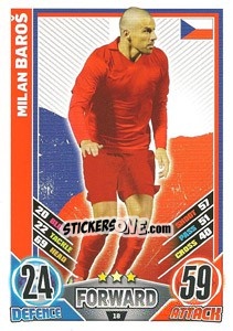 Sticker Milan Baros - England 2012. Match Attax n. 18 - Topps