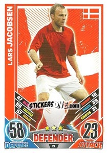 Sticker Lars Jacobsen - England 2012. Match Attax n. 21 - Topps