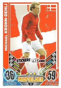 Sticker Michael Krohn-Dehli - England 2012. Match Attax n. 23 - Topps