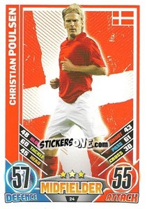 Sticker Christian Poulsen - England 2012. Match Attax n. 24 - Topps