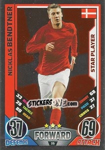 Sticker Nicklas Bendtner - England 2012. Match Attax - Topps