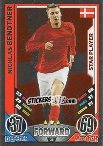 Sticker Nicklas Bendtner - England 2012. Match Attax n. 25 - Topps