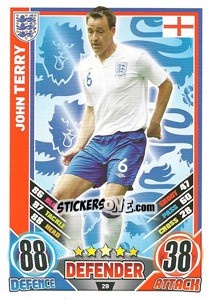 Sticker John Terry - England 2012. Match Attax n. 29 - Topps