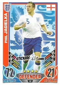 Sticker Phil Jagielka - England 2012. Match Attax n. 35 - Topps