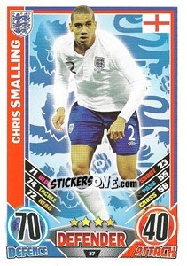 Sticker Chris Smalling - England 2012. Match Attax n. 37 - Topps