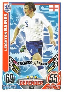 Sticker Leighton Baines - England 2012. Match Attax n. 38 - Topps