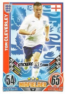 Sticker Tom Cleverley - England 2012. Match Attax - Topps