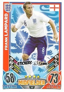 Sticker Frank Lampard - England 2012. Match Attax n. 43 - Topps