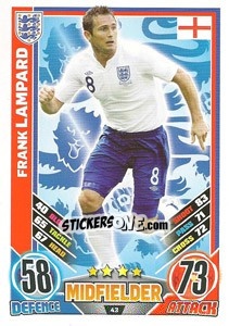 Figurina Frank Lampard - England 2012. Match Attax - Topps