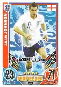 Cromo Adam Johnson - England 2012. Match Attax - Topps