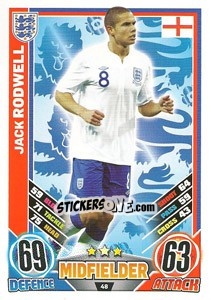 Cromo Jack Rodwell - England 2012. Match Attax n. 48 - Topps