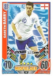Sticker Gareth Barry - England 2012. Match Attax n. 49 - Topps