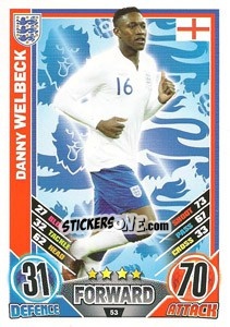 Sticker Danny Welbeck - England 2012. Match Attax n. 53 - Topps