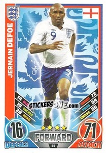 Sticker Jermain Defoe - England 2012. Match Attax n. 55 - Topps