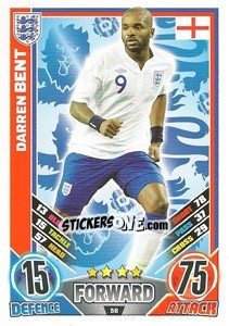 Sticker Darren Bent - England 2012. Match Attax n. 56 - Topps