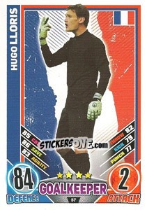 Sticker Hugo Lloris - England 2012. Match Attax n. 57 - Topps
