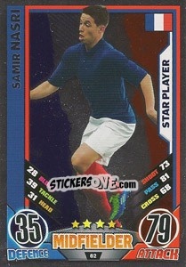 Sticker Samir Nasri - England 2012. Match Attax - Topps
