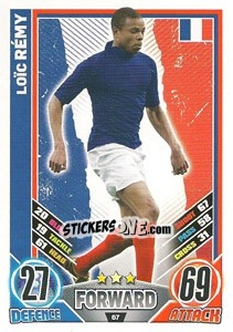 Sticker Loic Remy - England 2012. Match Attax n. 67 - Topps
