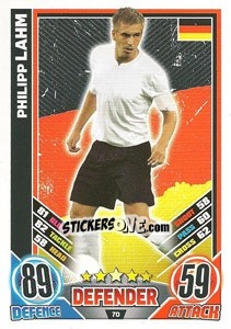 Sticker Philipp Lahm - England 2012. Match Attax n. 70 - Topps