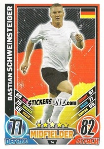 Sticker Bastian Schweinsteiger - England 2012. Match Attax n. 74 - Topps