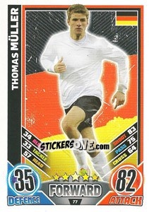 Sticker Thomas Muller - England 2012. Match Attax n. 77 - Topps