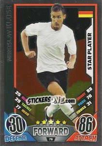 Sticker Miroslav Klose - England 2012. Match Attax - Topps