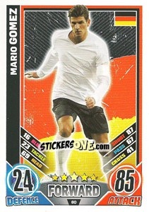 Sticker Mario Gomez - England 2012. Match Attax - Topps