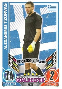 Sticker Alexandros Tzorvas - England 2012. Match Attax n. 81 - Topps
