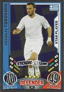 Sticker Vasilis Torosidis - England 2012. Match Attax n. 82 - Topps