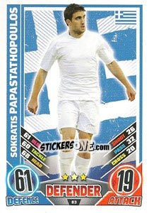 Sticker Sokratis Papastathopoulos - England 2012. Match Attax n. 83 - Topps