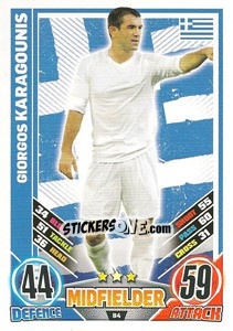 Sticker Giorgos Karagounis - England 2012. Match Attax n. 84 - Topps